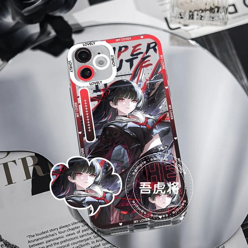 Chisa Wuthering WuWa Waves Phone Case - Transparent Silicone Full Camera Protection All Round Defense Non Slip Cover - Zllada