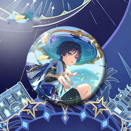 Wanderer Genshin Character Pin Badges - 58mm Refrigerator Magnet Anime Game Merch Gift for Fans and Students - Zllada