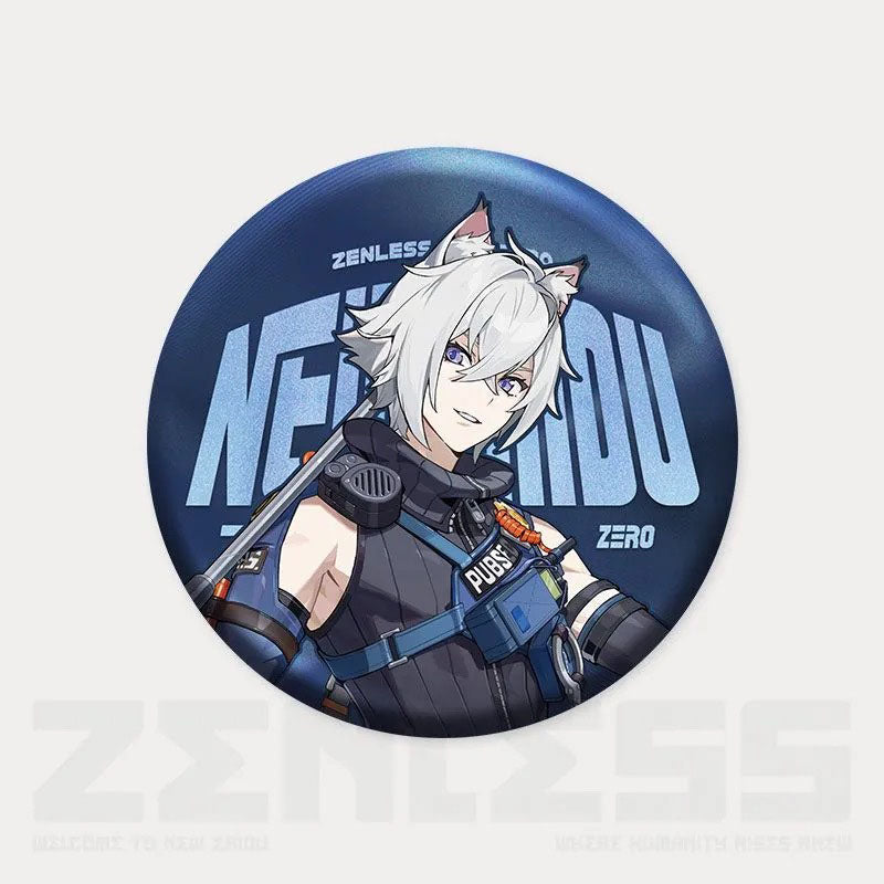 Zhu Yuan Qingyi Seth Zone Zero Character Pin Badges - 58mm Refrigerator Magnet Anime Game Merch Gift for Fans and Students - Zllada