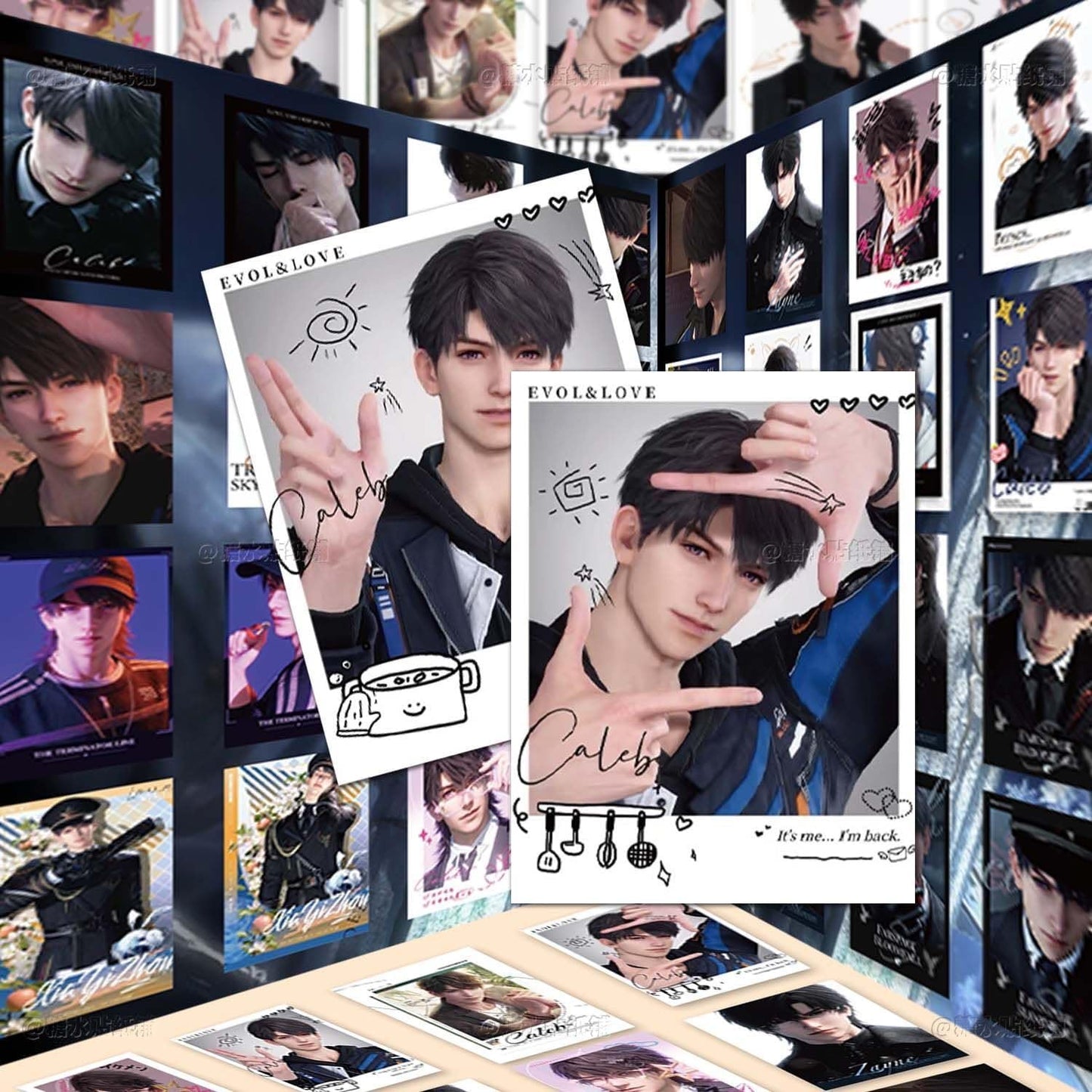 108 Pcs Caleb Love and Deepspace Instant Photo Stickers - Waterproof DIY Decals for Laptop, Fridge, Decor Zayne Xavier Rafayel Sylus Caleb - Cute Anime Fan Gift - Zllada