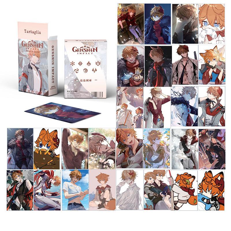 Genshin Impact Holographic Card Set - 50 Anime-Style Collectible Cards for Fans and Gamers - Game-Themed Merchandise - Zllada