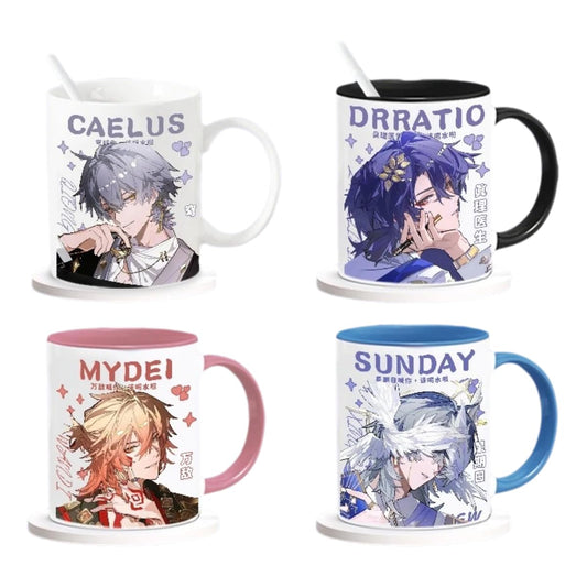 Star Rail Ceramic Mug - 330ml Handle Coffee Mug Cup Set with Spoon & Coaster Suitable for Offices, Homes, Indoor Settings- Gift for Anime Star Rail Fans