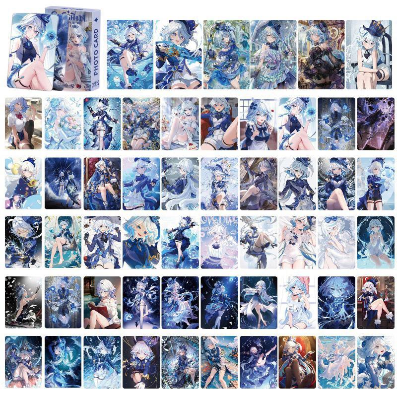 Genshin Impact Holographic Card Set - 50 Anime-Style Collectible Cards for Fans and Gamers - Game-Themed Merchandise - Zllada