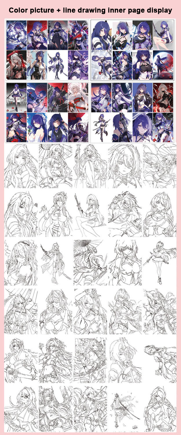 Acheron Honkai Star Rail Coloring Book - Anime Merchandise Tracing and Sketch Book - 30 Pages of Line Art - Hand-Drawn Anime Characters Sketchbook - Gift for Game Merch Fans - Zllada