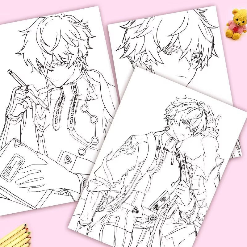 Dan Heng Imbibitor Lunae Honkai Star Rail Coloring Book - Anime Merchandise Tracing and Sketch Book - 30 Pages of Line Art - Hand-Drawn Anime Characters Sketchbook - Gift for Game Merch Fans - Zllada
