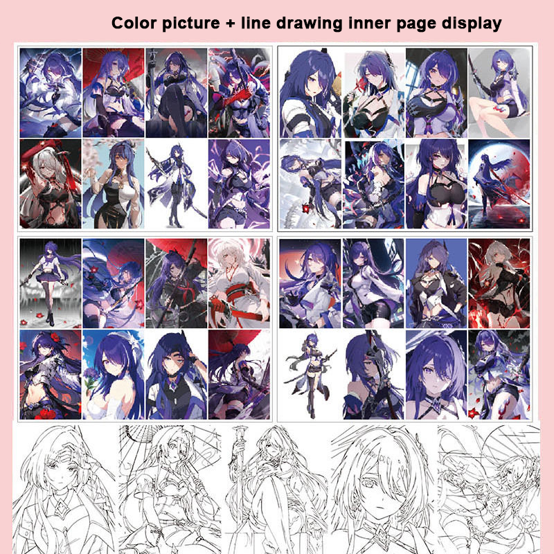 Acheron Honkai Star Rail Coloring Book - Anime Merchandise Tracing and Sketch Book - 30 Pages of Line Art - Hand-Drawn Anime Characters Sketchbook - Gift for Game Merch Fans - Zllada