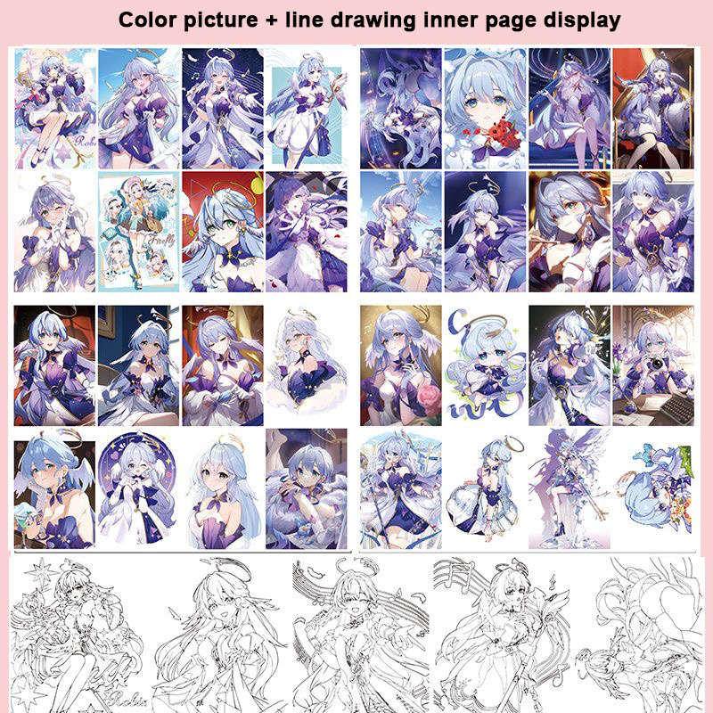 Robin Honkai Star Rail Coloring Book - Anime Merchandise Tracing and Sketch Book - 30 Pages of Line Art - Hand-Drawn Anime Characters Sketchbook - Gift for Game Merch Fans - Zllada