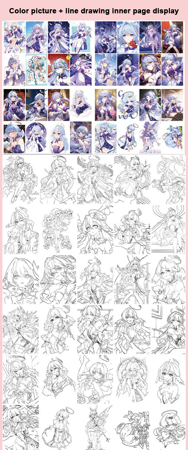 Robin Honkai Star Rail Coloring Book - Anime Merchandise Tracing and Sketch Book - 30 Pages of Line Art - Hand-Drawn Anime Characters Sketchbook - Gift for Game Merch Fans - Zllada