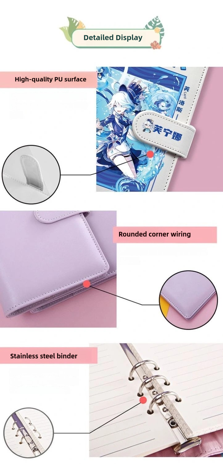 Barbara Genshin Impact Journal Planner - Anime Merch Game Figure - Stainless Steel Binder PU Leather 160 Pages with Magnetic Closure - Gift for Birthday Anniversary - Zllada