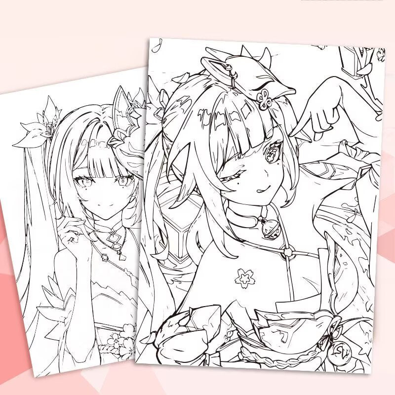 Sparkle Honkai Star Rail Coloring Book - Anime Merchandise Tracing and Sketch Book - 30 Pages of Line Art - Hand-Drawn Anime Characters Sketchbook - Gift for Game Merch Fans - Zllada
