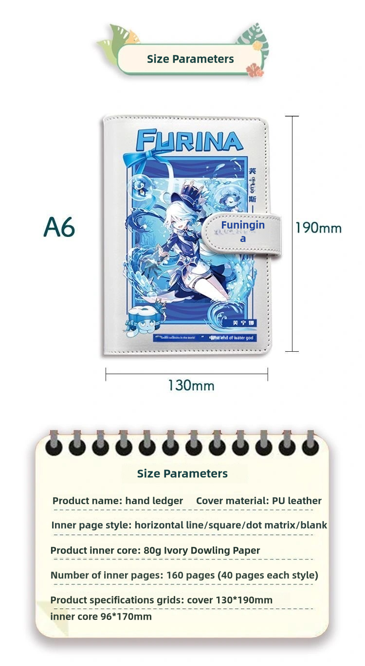 Albedo Genshin Impact Journal Planner - Anime Merch Game Figure - Stainless Steel Binder PU Leather 160 Pages with Magnetic Closure - Gift for Birthday Anniversary - Zllada