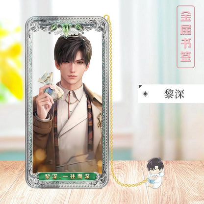 Love Deepspace Stellar Odyssey Bookmarks - Brass Character Collection Zayne Xavier Rafayel Sylus with 3D Cosmic Display, Sci-Fi Romance Merchandise for Fans - Zllada