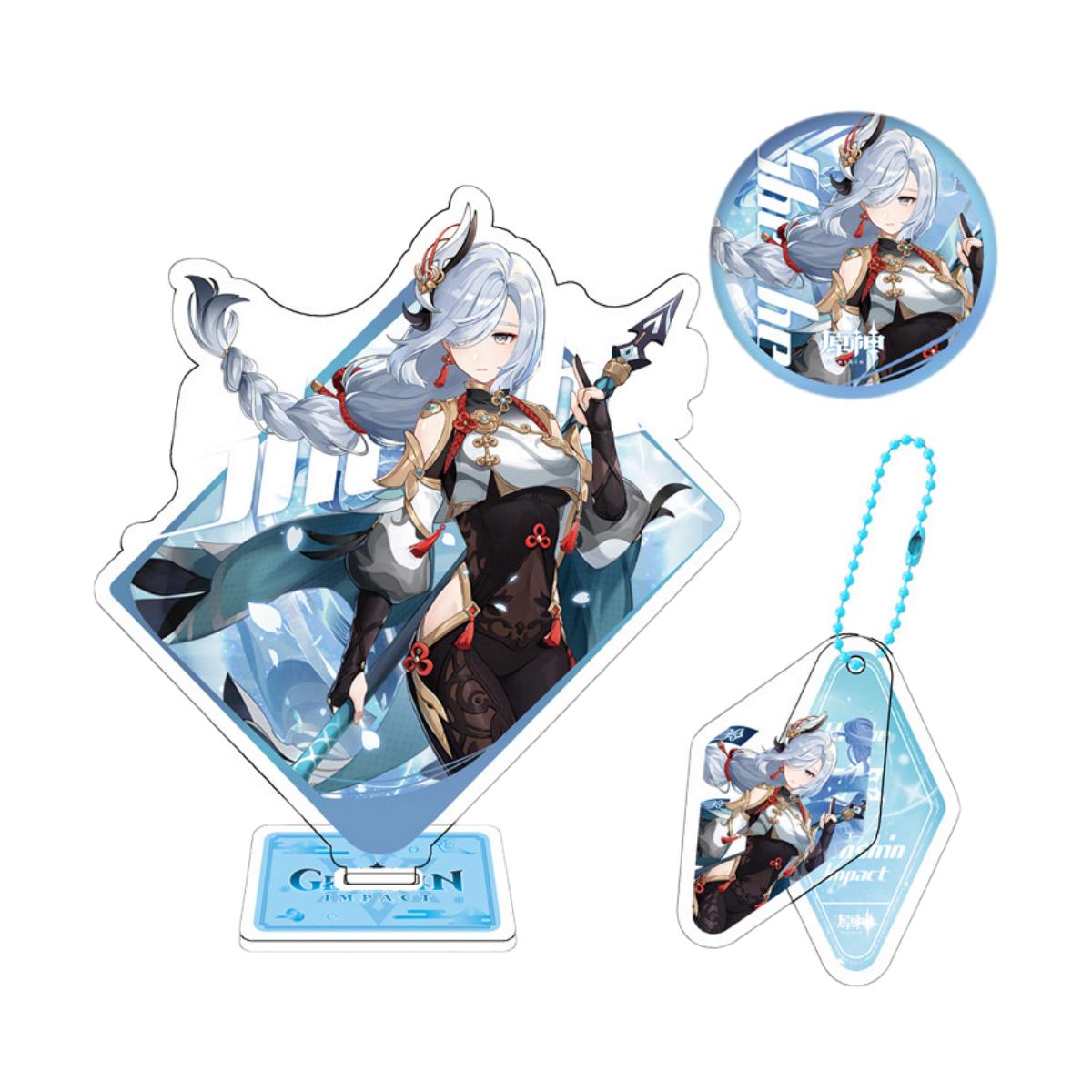 Zllada Genshin Impact Figurines Desk Bookmark Character Standee Keychain Badge & 50 Stickers - Anime Gift Ideal Gift Box Set for Fans Friends Gamer Book Lovers - Zllada