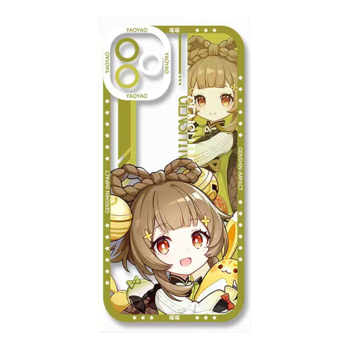 Yaoyao Genshin Impact Phone Case Laptop screen protector  protective cover - Q Style Cute Anime Character Design - Transparent Silicone Full Camera Protection All Round Defense Non Slip Cover - Zllada