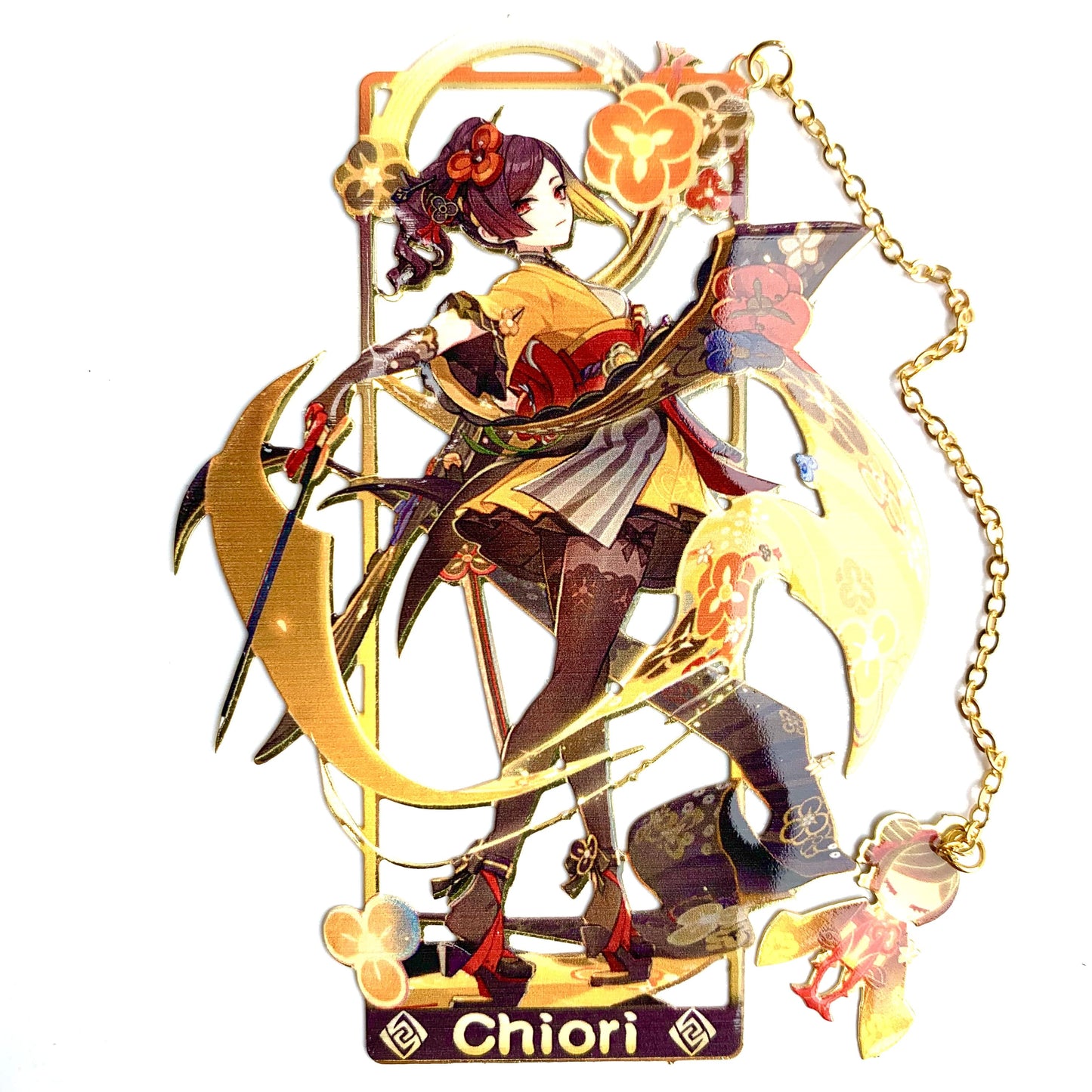 Genshin Art Brass Metal Bookmark - Anime Figure Merch with 3D Display Box - Birthday Gifts for Fans Friends Gamer Book Lovers - Zllada