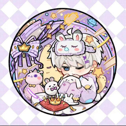 Love Deepspace Badge Pin Set - 58mm 5 Pcs with 5 Character Cute Cartoon Style - Zayne, Xavier, Rafayel, Sylus, Caleb - Brooch Pendant for Ita Bag Decoration