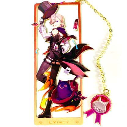 Genshin Art Brass Metal Bookmark - Anime Figure Merch with 3D Display Box - Birthday Gifts for Fans Friends Gamer Book Lovers - Zllada