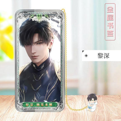 Love Deepspace Stellar Odyssey Bookmarks - Brass Character Collection Zayne Xavier Rafayel Sylus with 3D Cosmic Display, Sci-Fi Romance Merchandise for Fans - Zllada