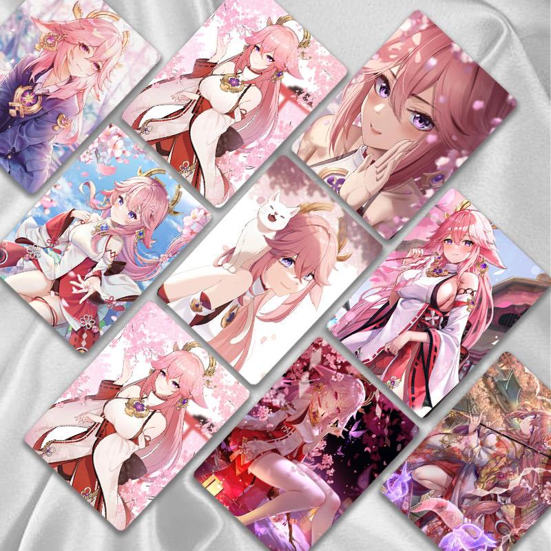 Zllada Genshin Impact Holographic Card Set - 50 Anime-Style Collectible Cards for Fans and Gamers - Game-Themed Merchandise - Zllada