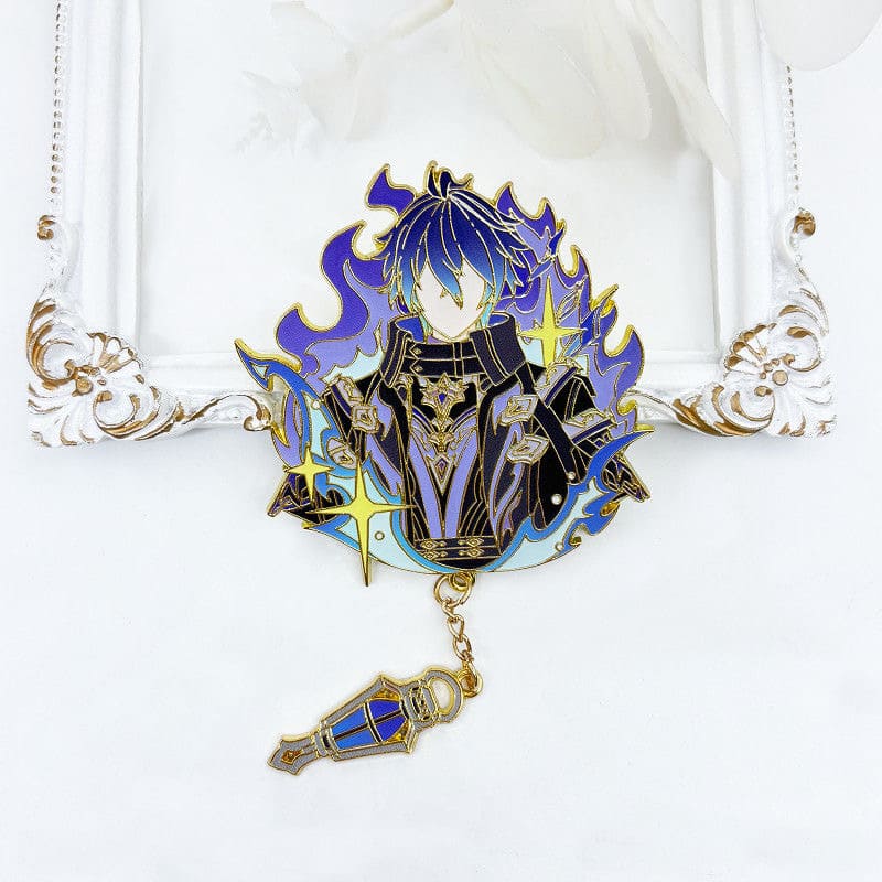 Flins Genshin Character Pin Badges - Refrigerator Magnet Anime Game Merch Gift for Fans and Students - Zllada