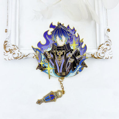 Flins Genshin Character Pin Badges - Refrigerator Magnet Anime Game Merch Gift for Fans and Students - Zllada