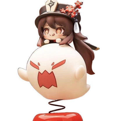 Hu Tao Genshin Figurines Desk Car Ornament - Anime Chibi Bobble  with 50 Stickers Gift - Zllada