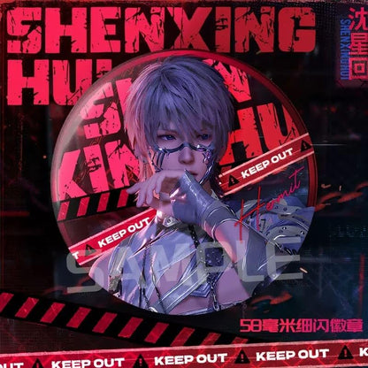 Love Deepspace Badges - 58mm Tinplate Fan - made Collectibles, Set of 5 Featuring Zayne, Xavier, Rafayel, Sylus, Caleb for Ita Bags