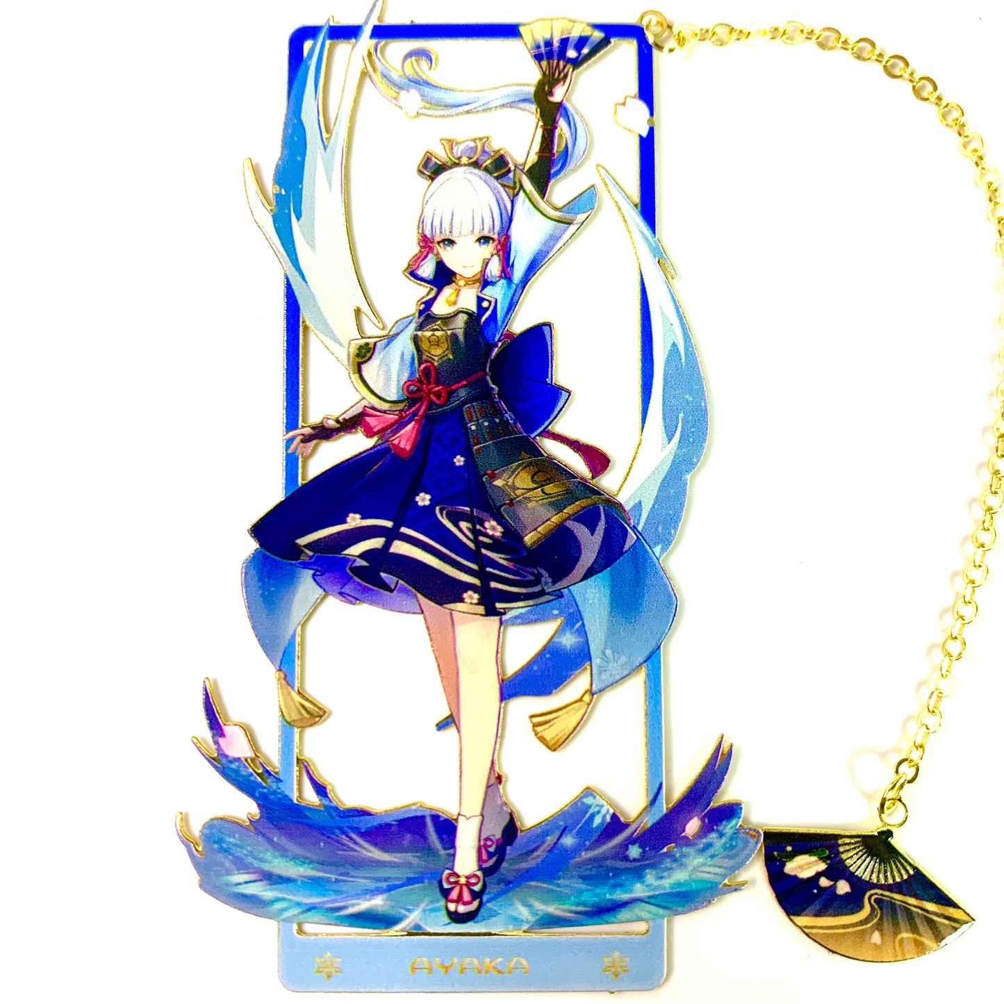 Genshin Art Brass Metal Bookmark - Anime Figure Merch with 3D Display Box - Birthday Gifts for Fans Friends Gamer Book Lovers - Zllada