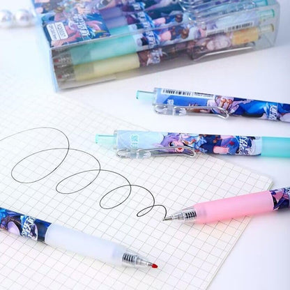 Star Rail  Gel Pens - Black 6 Styles 12-Piece Set with 20 Refills - Jing Yuan Bailu March 7th Yanqing Luocha Silver Wolf - Gift for Fans - Zllada