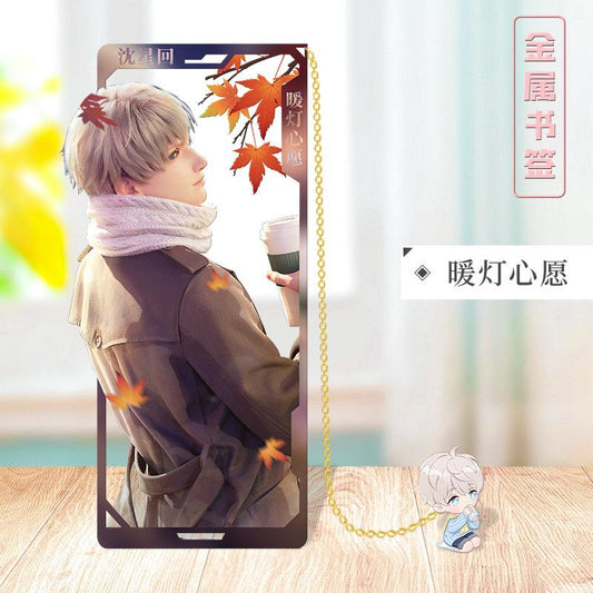 Love Deepspace Stellar Odyssey Bookmarks - Brass Character Collection Zayne Xavier Rafayel Sylus with 3D Cosmic Display, Sci-Fi Romance Merchandise for Fans - Zllada