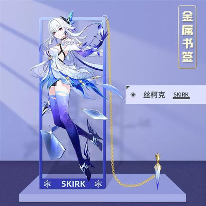 Genshin Art Brass Metal Bookmark - Anime Figure Merch with 3D Display Box - Birthday Gifts for Fans Friends Gamer Book Lovers - Zllada