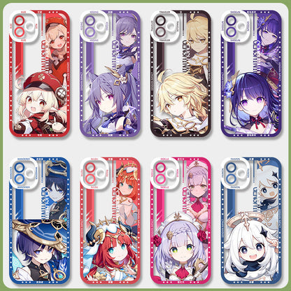 Zhongli Genshin Impact Handyhülle, Laptop-Displayschutz, Schutzhülle – Q-Stil, süßes Anime-Charakter-Design – transparentes Silikon, vollständiger Kameraschutz, rundum rutschfeste Abdeckung – Zllada