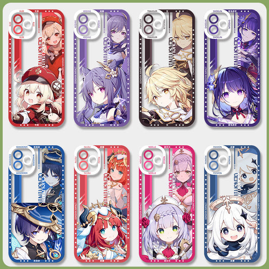 Xiao Genshin Phone Case Laptop screen protector  protective cover - Q Style Cute Anime Character Design - Transparent Silicone Full Camera Protection All Round Defense Non Slip Cover - Zllada