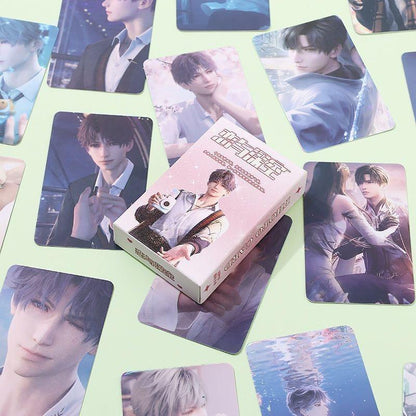 Mix Love Deepspace Rafayel Holographic Cards - 55 Pcs Game Character Cards with Scratch-Resistant Protective Sleeves - Zayne, Xavier, Rafayel, Sylus - Anime Style Collection for Fans and Gamers - Zllada