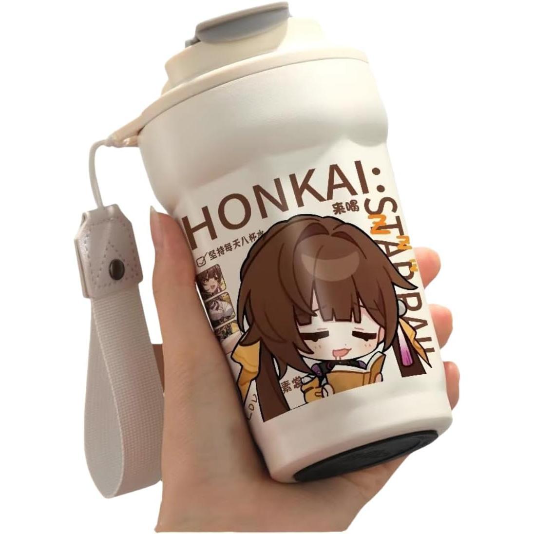 Star Rail  Travel Mug Sparkle - 316 Stainless Steel Insulated Coffee Cup with Dual-Use Lid - Leak-Proof Design & Portable Hand Strap - Anime Gaming Gift for Fans