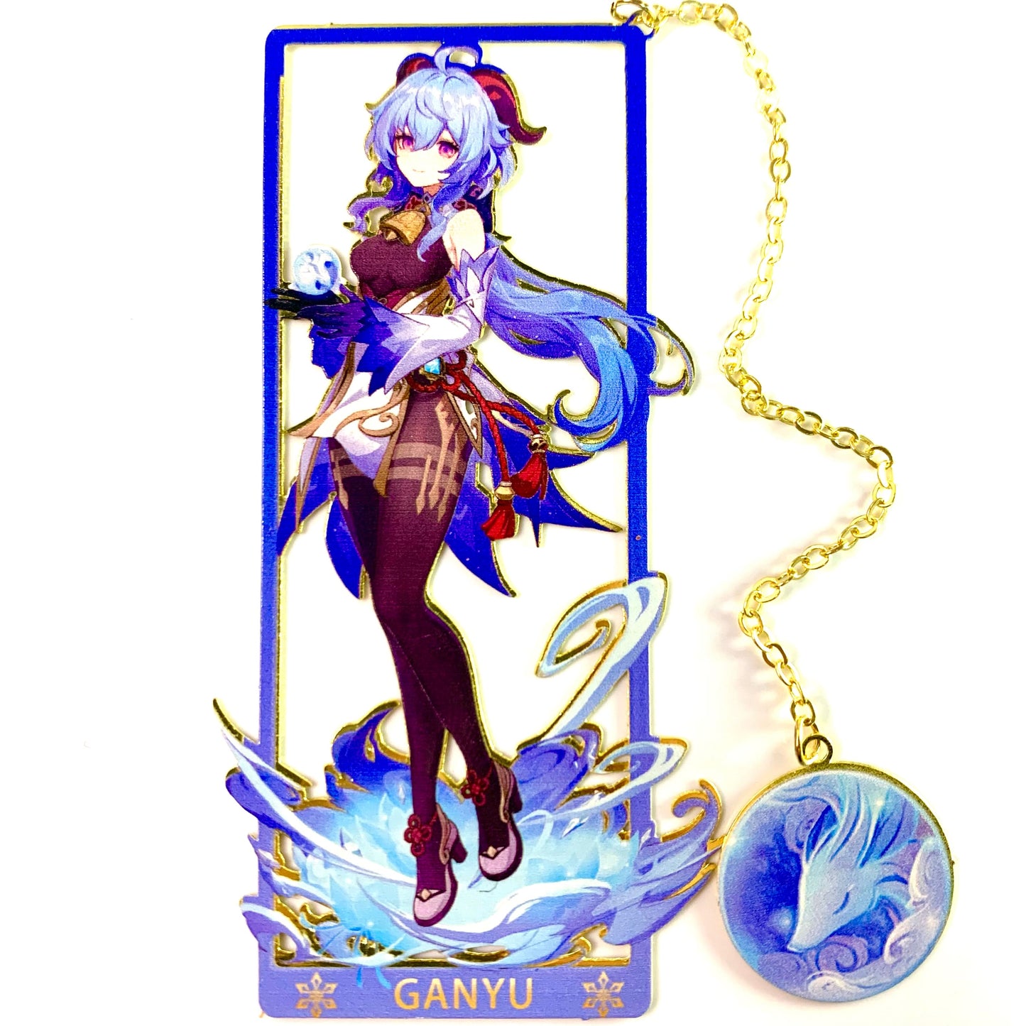 Genshin Art Brass Metal Bookmark - Anime Figure Merch with 3D Display Box - Birthday Gifts for Fans Friends Gamer Book Lovers - Zllada