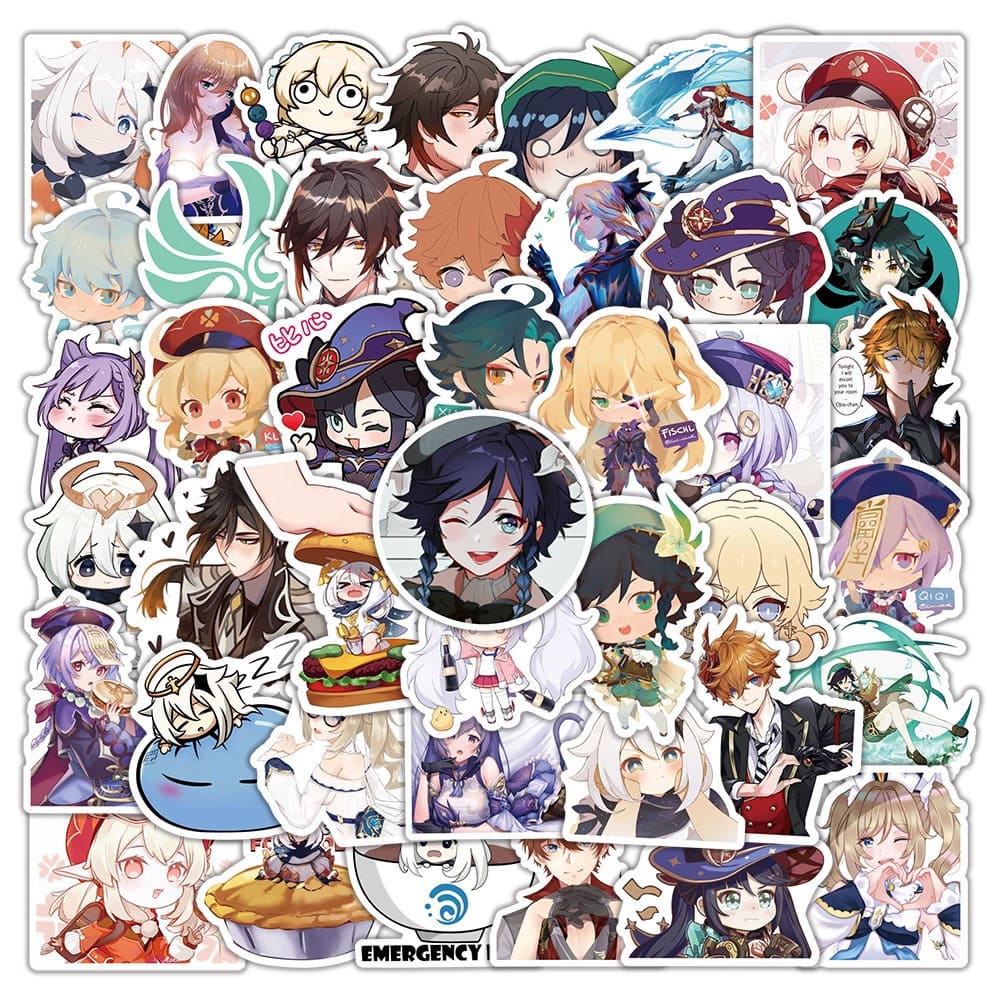 200 Pcs Genshin Gift Stickers - Waterproof DIY Decals for Laptop, Fridge, Wall Decor - Anime Fan Gift -Zllada