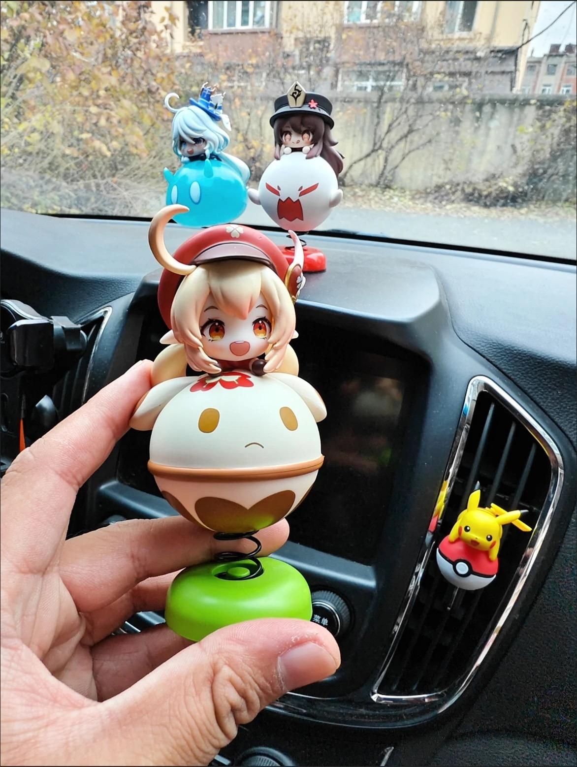 Hu Tao Genshin Figurines Desk Car Ornament - Anime Chibi Bobble  with 50 Stickers Gift - Zllada
