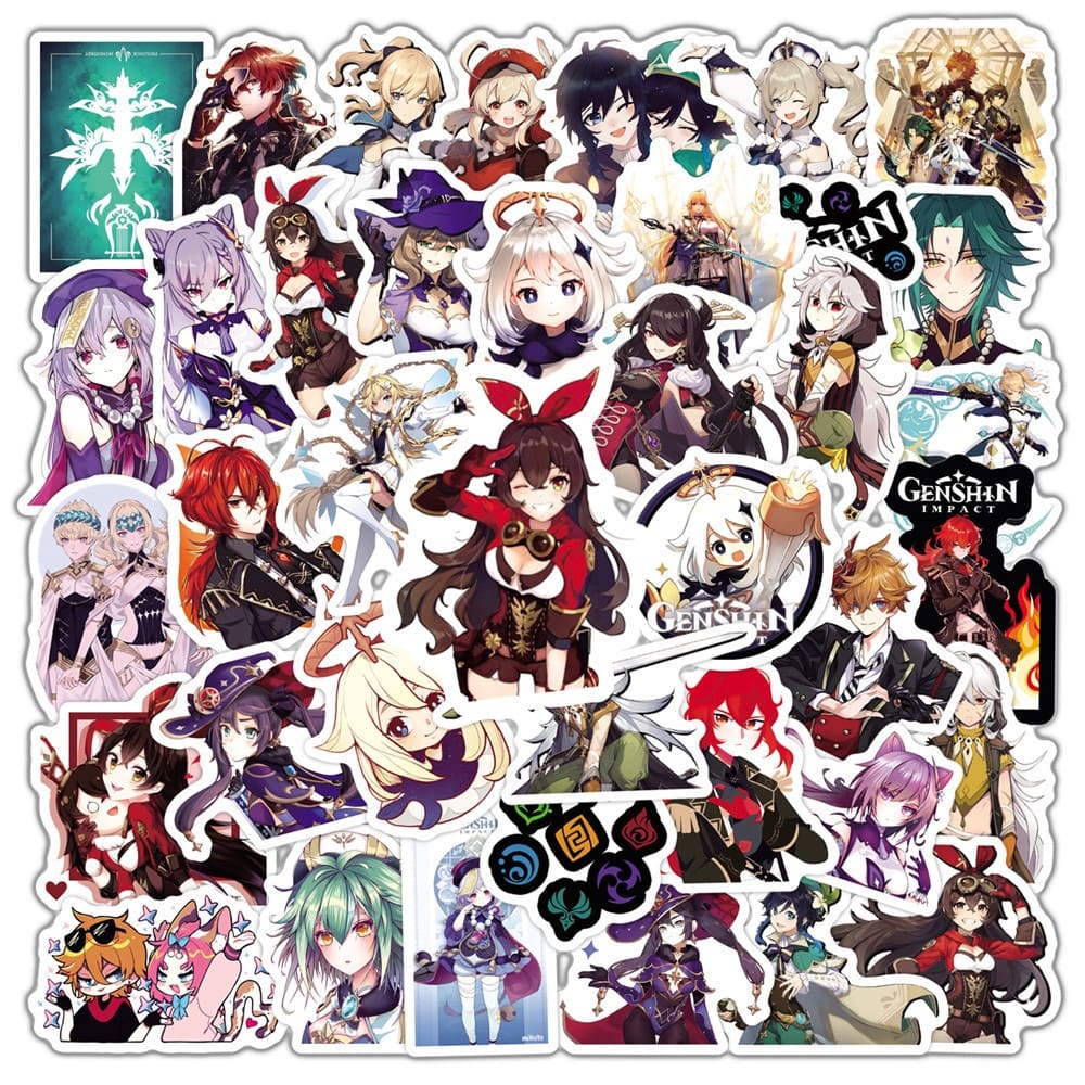 200 Pcs Genshin Gift Stickers - Waterproof DIY Decals for Laptop, Fridge, Wall Decor - Anime Fan Gift -Zllada