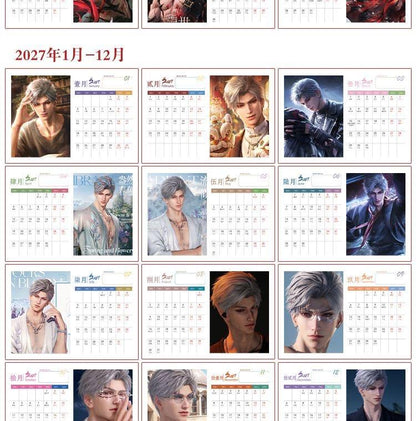 Love Deepspace Calendar 2026-2027 Two-Year Desk Organizer - Anime Character Designs Thick Glossy Paper - Stylish Desktop Gift for Fans -Zllada