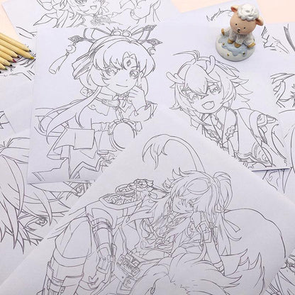 Star Rail Merch Coloring Book 30 Pages A4 Paper /Tracing Book Sketchbook Notebooks Products Gifts for Fans Merchandise  - Zllada