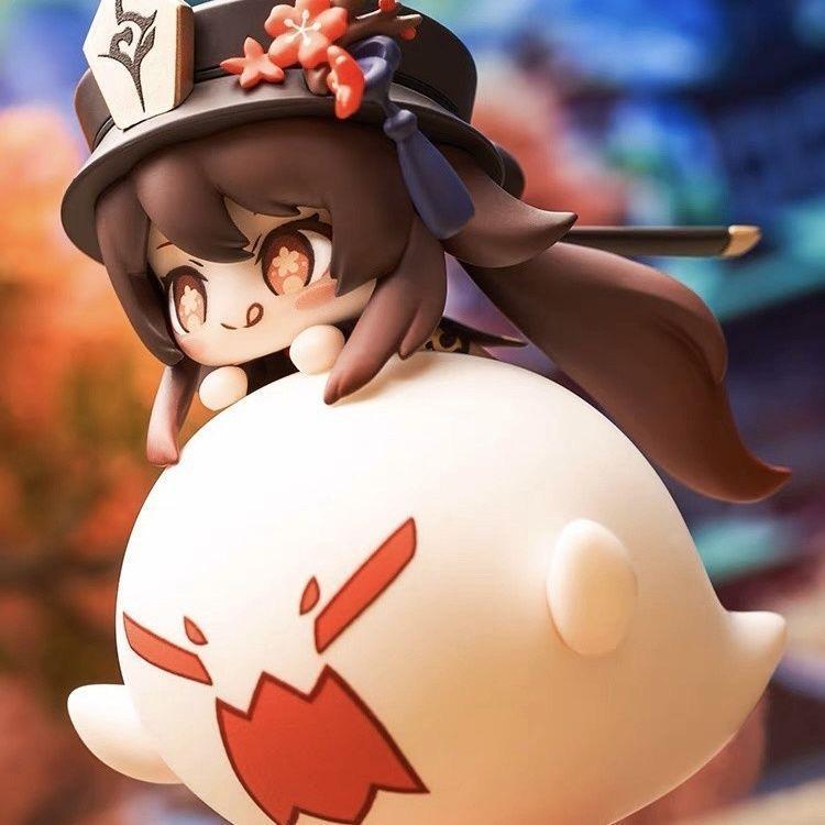 Hu Tao Genshin Figurines Desk Car Ornament - Anime Chibi Bobble  with 50 Stickers Gift - Zllada