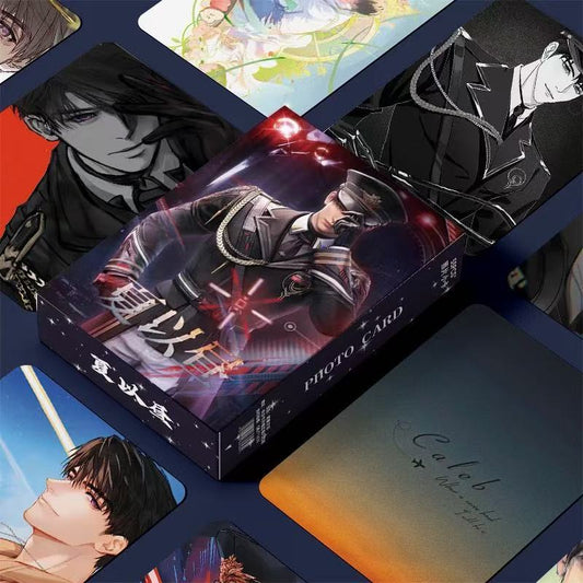 Zayne Xavier Rafayel Sylus Caleb  Love Deepspace Holographic Cards - 50 Pcs Game Character Cards with Scratch-Resistant Protective Sleeves - Anime Style Collection for Fans and Gamers - Zllada