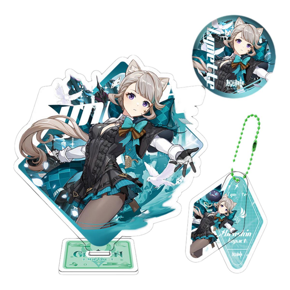 Zllada Genshin Impact Figurines Desk Bookmark Character Standee Keychain Badge & 50 Stickers - Anime Gift Ideal Gift Box Set for Fans Friends Gamer Book Lovers - Zllada