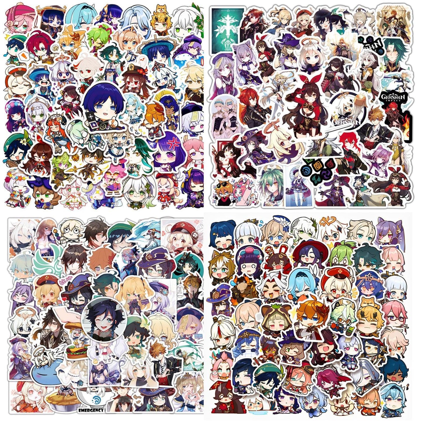 200 Pcs Genshin Gift Stickers - Waterproof DIY Decals for Laptop, Fridge, Wall Decor - Anime Fan Gift -Zllada