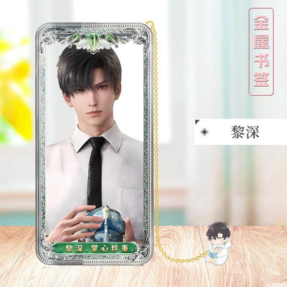 Love Deepspace Stellar Odyssey Bookmarks - Brass Character Collection Zayne Xavier Rafayel Sylus with 3D Cosmic Display, Sci-Fi Romance Merchandise for Fans - Zllada