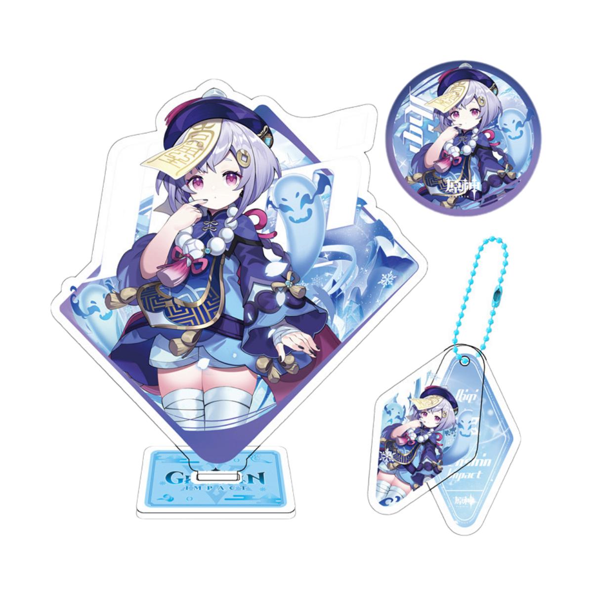 Zllada Genshin Impact Figurines Desk Bookmark Character Standee Keychain Badge & 50 Stickers - Anime Gift Ideal Gift Box Set for Fans Friends Gamer Book Lovers - Zllada