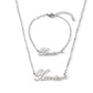 Love Deepspace Name Necklace & Bracelet Set - Titanium Steel English Chinese Letters Sylus Zayne Xavier Rafayel Caleb Charms - Anime Game Fan Gift