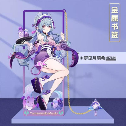 Genshin Art Brass Metal Bookmark - Anime Figure Merch with 3D Display Box - Birthday Gifts for Fans Friends Gamer Book Lovers - Zllada