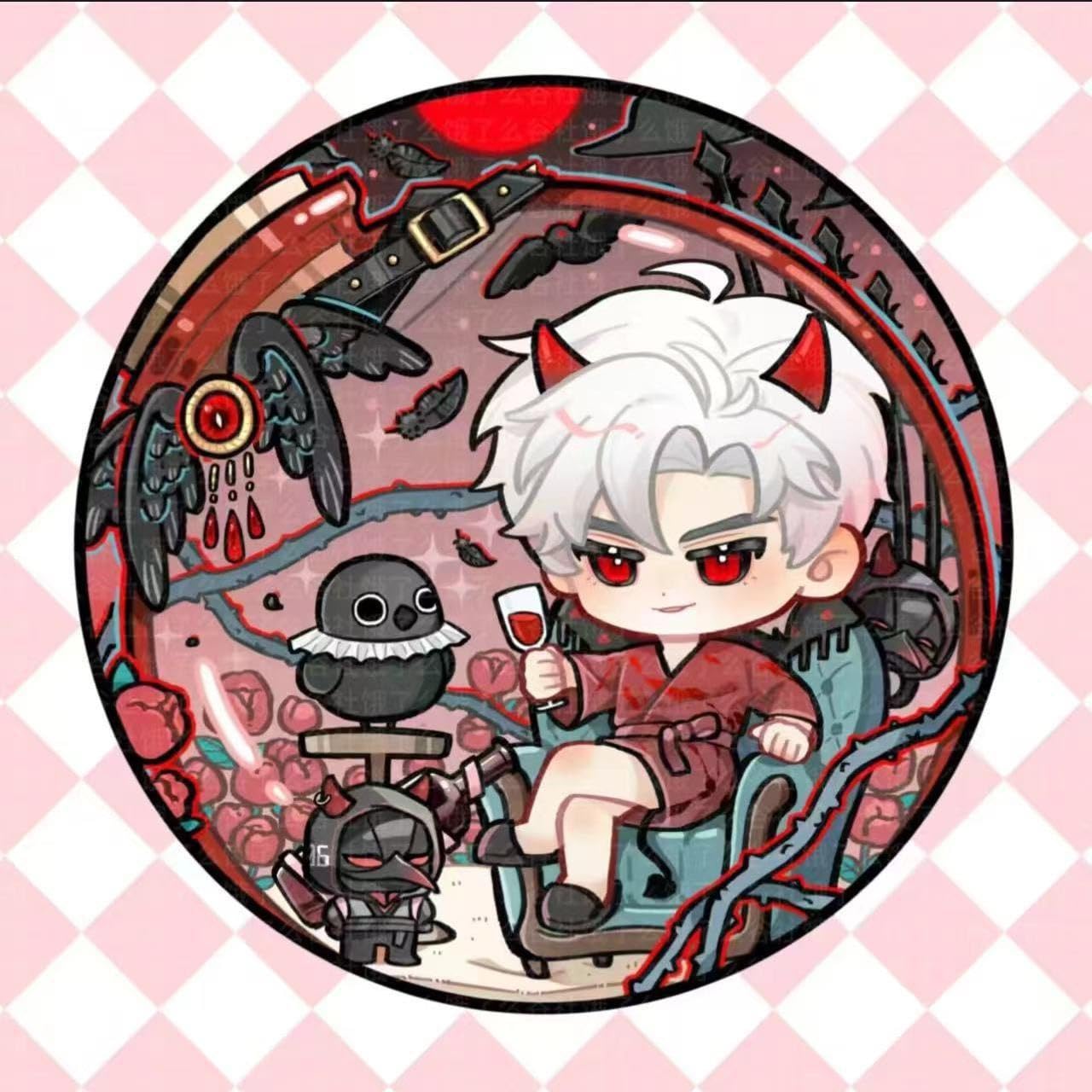 Love Deepspace Badge Pin Set - 58mm 5 Pcs with 5 Character Cute Cartoon Style - Zayne, Xavier, Rafayel, Sylus, Caleb - Brooch Pendant for Ita Bag Decoration